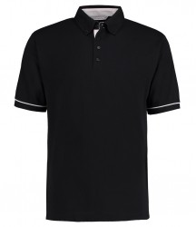 Image 4 of Kustom Kit Button Down Collar Contrast Piqué Polo Shirt