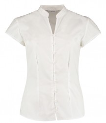 Image 2 of Kustom Kit Ladies Cap Sleeve V Neck Tailored Continental Blouse