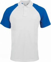 Image 9 of Kariban Baseball Cotton Piqué Polo Shirt