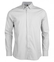 Image 3 of Kariban Long Sleeve Washed Poplin Shirt
