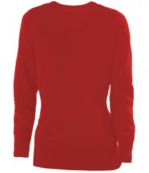 Image 7 of Kariban Ladies Cotton Acrylic V Neck Sweater