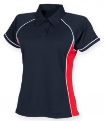 Image 3 of Finden and Hales Ladies Performance Piped Polo Shirt