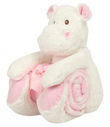 Mumbles Hippo with Printed Fleece Blanket image