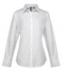 Image 2 of Premier Ladies Supreme Long Sleeve Poplin Shirt