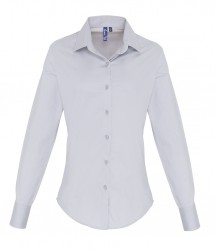 Image 4 of Premier Ladies Long Sleeve Stretch Fit Poplin Shirt