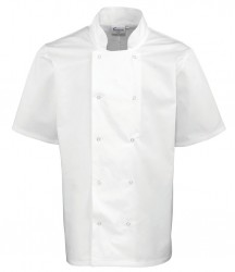 Image 2 of Premier Unisex Short Sleeve Stud Front Chef's Jacket