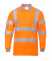 Image 3 of Portwest Hi-Vis Long Sleeve Polo Shirt
