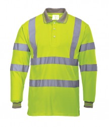 Image 2 of Portwest Hi-Vis Long Sleeve Polo Shirt