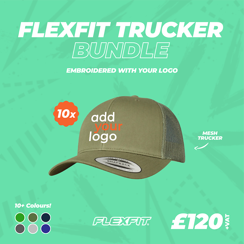 View our 10 x Flexfit Retro Trucker Cap Bundle, Price-&pound;120.00&nbsp;exc. VAT
