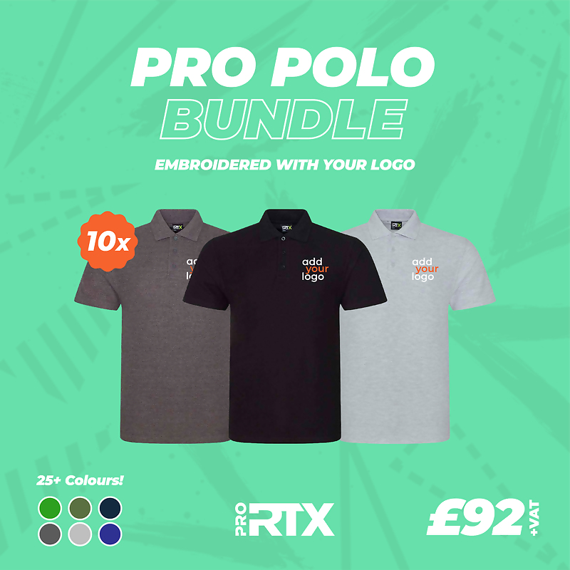View our Pro RTX Polo Bundle, Price-&pound;92.00&nbsp;exc. VAT