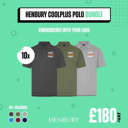 10 Henbury CoolPlus Polo Shirt Bundle