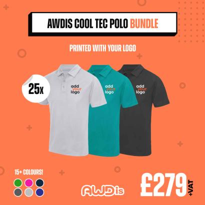 25 AWDis Cool Tec Polo Shirts