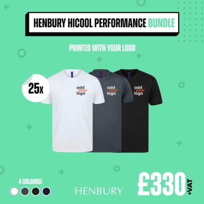 25 Henbury HiCool Performance T-Shirt Bundle