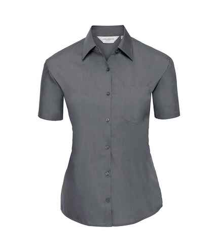 Russell Collection Ladies Short Sleeve Easy Care Poplin Shirt