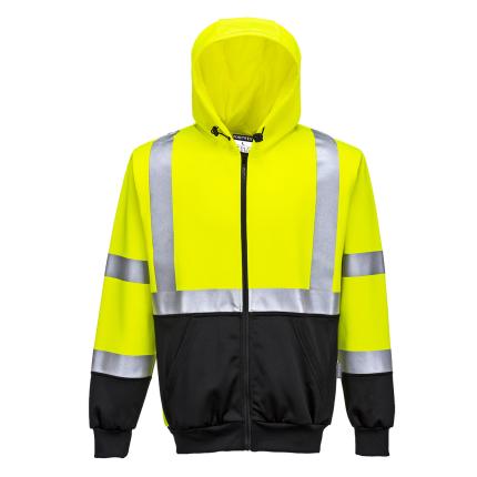 Hi-Vis Contrast Zipped Hoodie