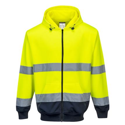 Hi-Vis Contrast Zipped Hoodie