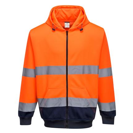 Hi-Vis Contrast Zipped Hoodie
