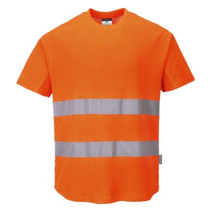 Hi-Vis Cotton Comfort Mesh Insert T-Shirt S/S 
