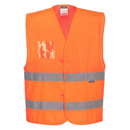 Hi-Vis Half Mesh Two Band Vest 