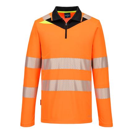 DX4 Hi-Vis Zip Polo Shirt L/S 