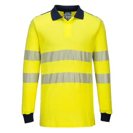 PW3 Modaflame Knit Hi-Vis FR Long Sleeve Polo Shirt
