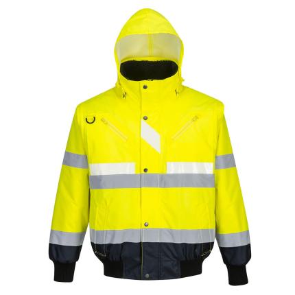 Glowtex Hi-Vis 3-in-1 Contrast Bomber Jacket 