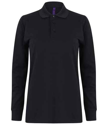 Henbury Unisex Long Sleeve Coolplus® Piqué Polo Shirt