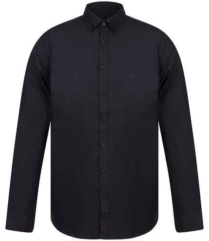 Henbury Modern Long Sleeve Slim Fit Oxford Shirt
