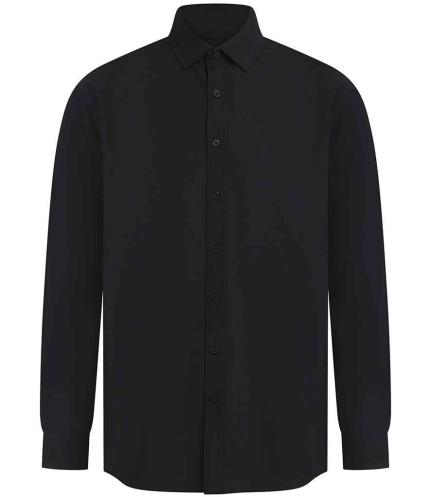 Henbury Long Sleeved Cotton Feel Coolplus® Shirt