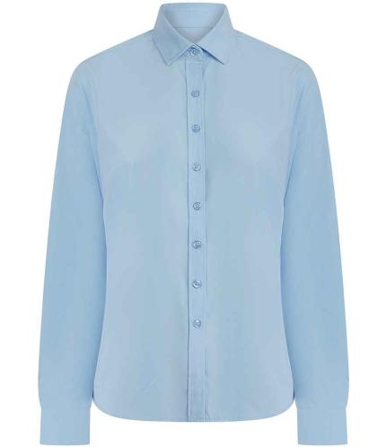Henbury Ladies Long Sleeved Cotton Feel Coolplus® Shirt