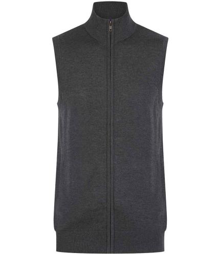 Henbury Sleeveless Zip Through Jumper