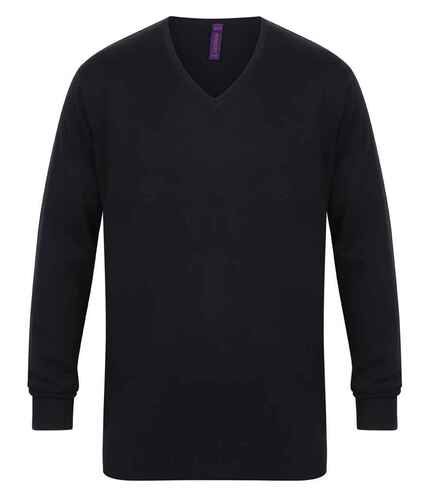 Henbury Lightweight Cotton Acrylic V Neck Sweater