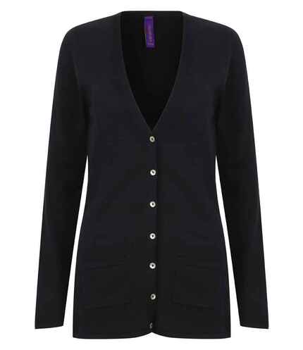 Henbury Ladies Cotton Acrylic V Neck Cardigan