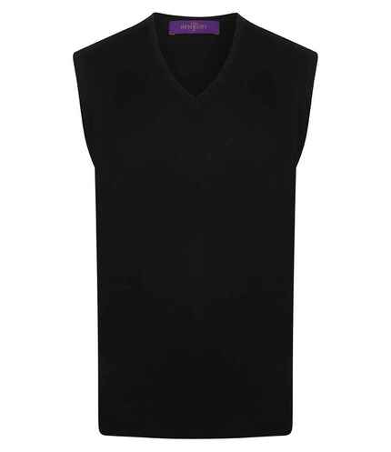 Henbury Lightweight Sleeveless Cotton Acrylic V Neck Sweater