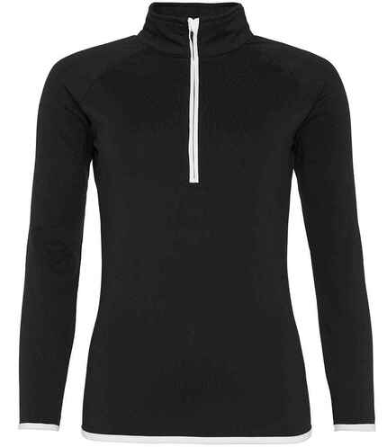 Ladies Cool Half Zip Sweat Top