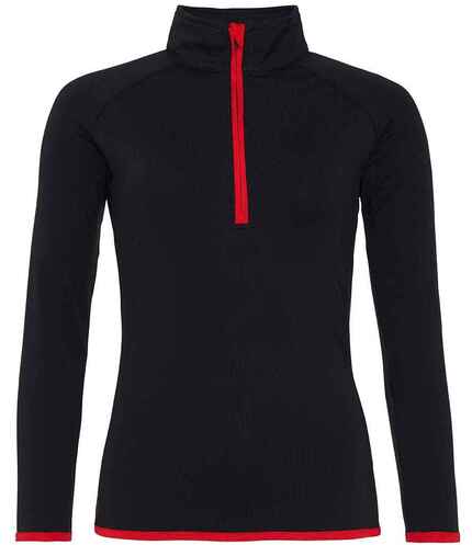Ladies Cool Half Zip Sweat Top