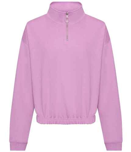 Ladies Cropped 1/4 Zip Sweatshirt