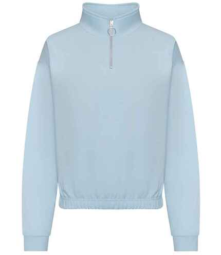 Ladies Cropped 1/4 Zip Sweatshirt