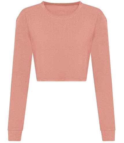 Ladies Long Sleeve Cropped T-Shirt