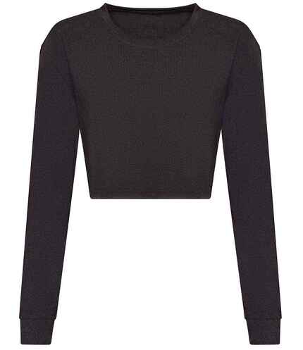 Ladies Long Sleeve Cropped T-Shirt
