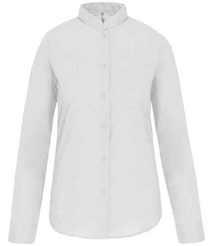 Kariban Ladies Long Sleeve Mandarin Collar Shirt