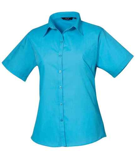 Premier Ladies Short Sleeve Poplin Blouse