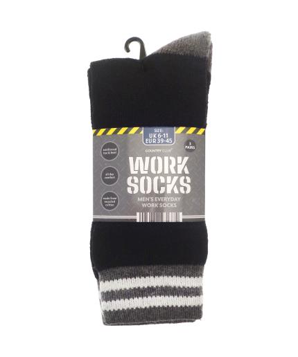 Mens 3-pack Work Socks (recycled Cotton)