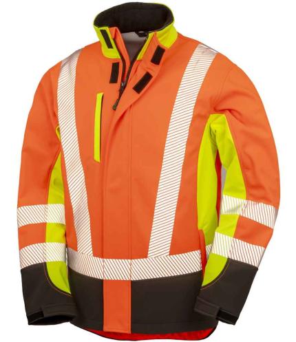 Result Recycled Three Layer Printable 3-Tone Safety Soft Shell Jacket