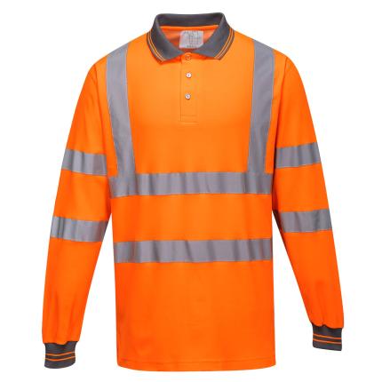 Hi-Vis Cotton Comfort Polo Shirt L/S 