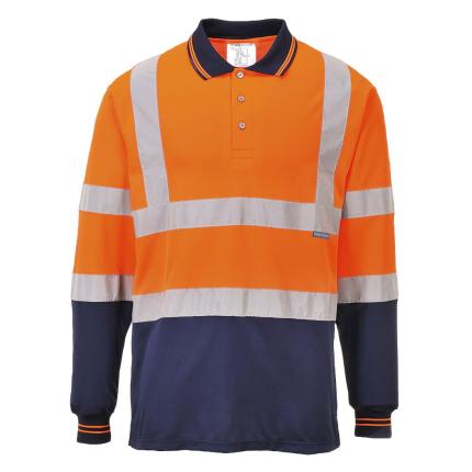Hi-Vis Contrast Polo Shirt L/S 