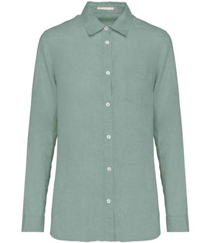 Spasso Ladies Long Sleeve Linen Shirt