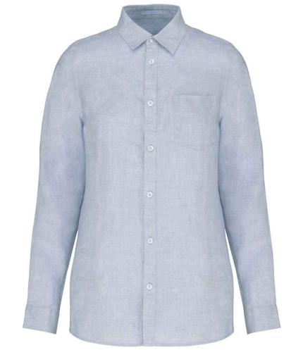 Spasso Ladies Long Sleeve Linen Shirt