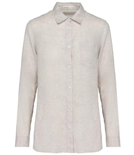 Spasso Ladies Long Sleeve Linen Shirt