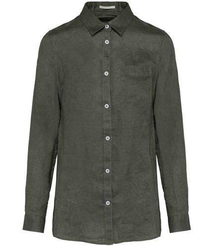 Spasso Ladies Long Sleeve Linen Shirt